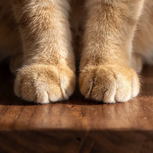Close-Up of Ginger Cat Front Paws