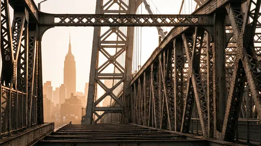 Empire State Building Through Bridge Steelwork