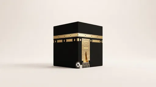 Minimalist 3D Illustration of the Kaaba