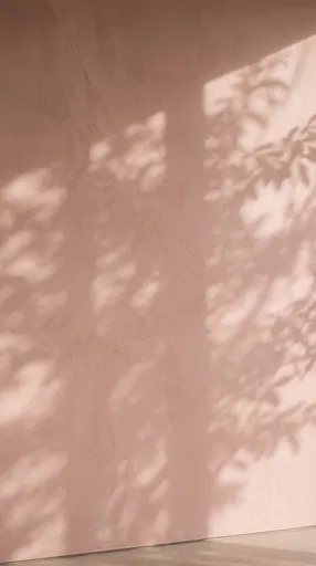 Dappled Sunlight Shadows on Blush Wall