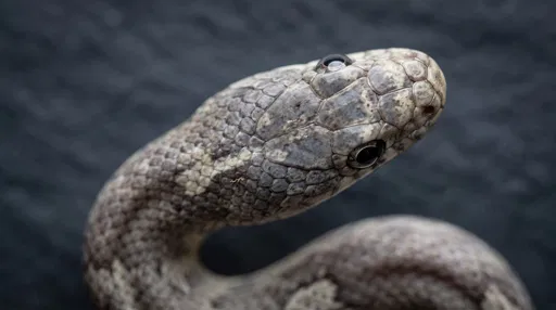 Macro Closeup of Gray Snake Head