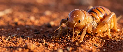 Macro Close-Up of Jerusalem Cricket on Sand
