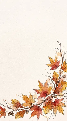 Watercolor Autumn Leaves Corner Frame