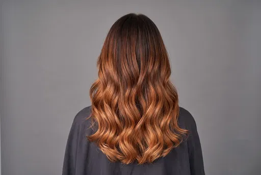 Back View of Copper Balayage Hair
