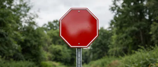Blank Red Octagonal Stop Sign Outdoors