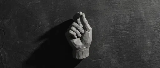 Gray Clay Hand Snapping on Slate