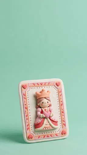 Pastel Clay Queen of Hearts Card