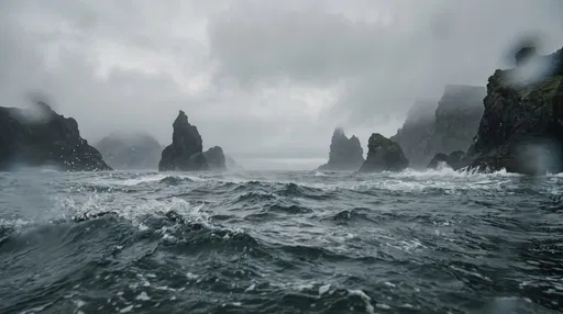 Moody Nordic Ocean With Sea Stacks