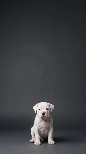 White American Bulldog Puppy Studio Portrait