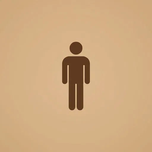 Minimal Brown Male Restroom Silhouette Icon