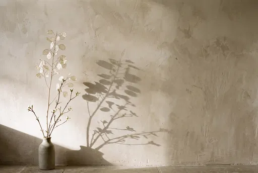 Ceramic Vase With Botanicals and Shadow