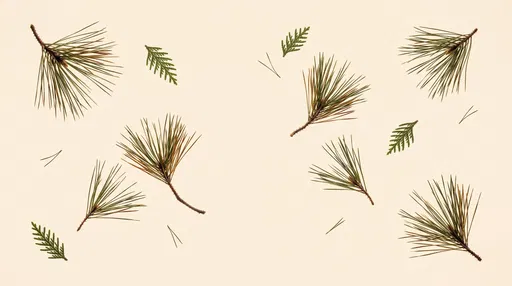 Floating Pine Sprigs and Cedar Leaves