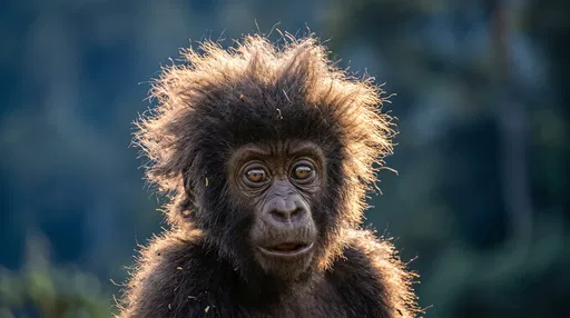 Baby Gorilla With Messy Bedhead Fur