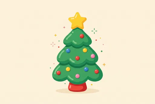 Cute Cartoon Christmas Tree Illustration