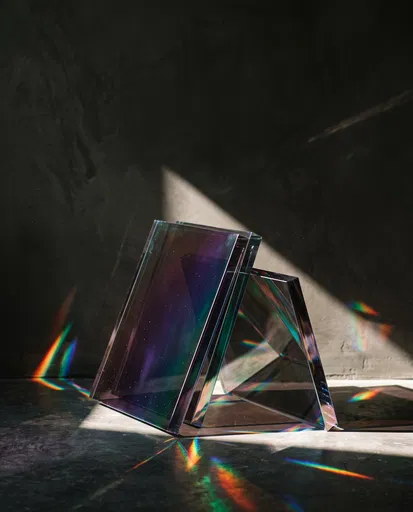 Iridescent Acrylic Panels With Rainbow Caustics