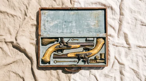 Antique Dueling Pistols in Velvet Case