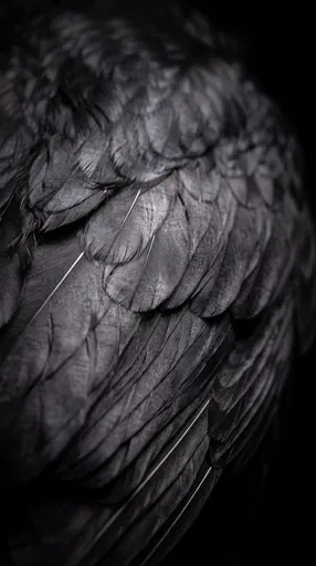 Close-Up of Dark Raven Feathers
