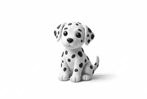 Cute 3D Clay Dalmatian Puppy