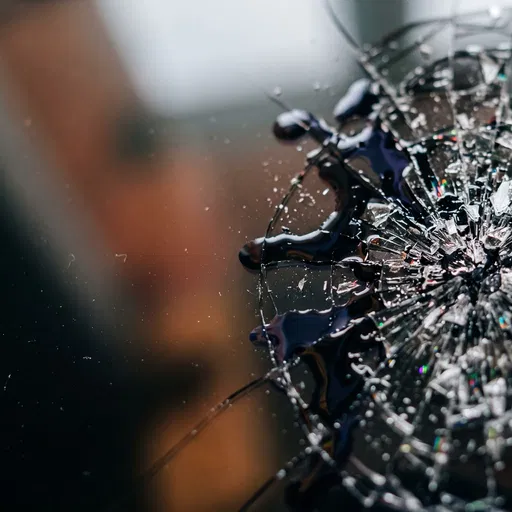 Macro Close-Up of Shattered Screen