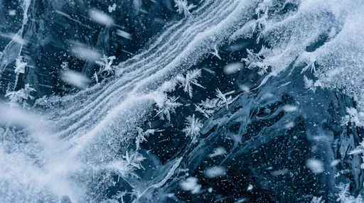 Frost Crystals and Snow on Glacial Ice