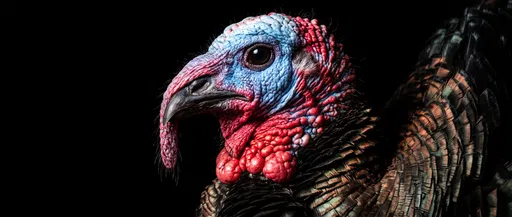 Close-Up Studio Portrait of Wild Turkey