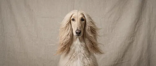 Studio Portrait of Blonde Afghan Hound