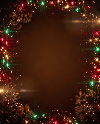 Festive Holiday Lights Border Background