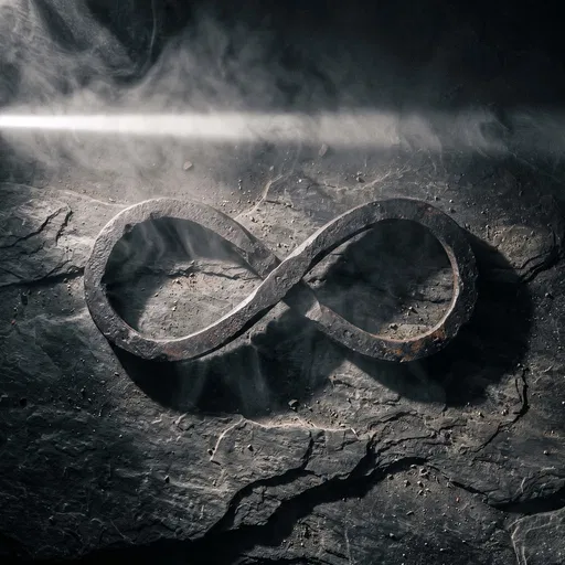 Wrought Iron Infinity Symbol on Slate