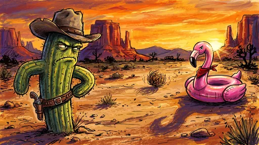 Cowboy Cactus And Flamingo Float Standoff