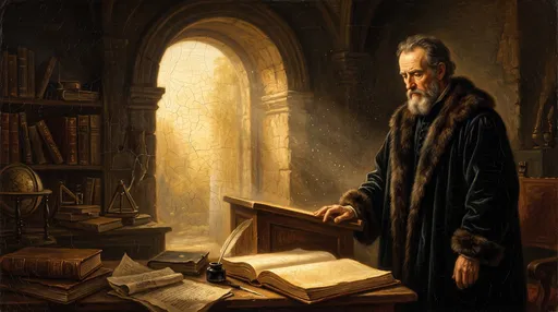 Renaissance Scholar in Sunlit Study