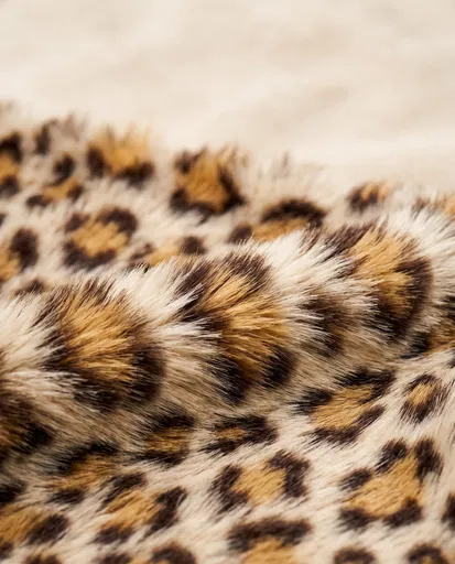 Macro Faux Leopard Fur Texture Background