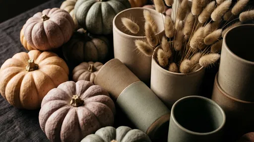Pastel Autumn Pumpkins and Ceramics