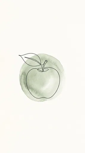 Minimalist Line Art Apple Illustration