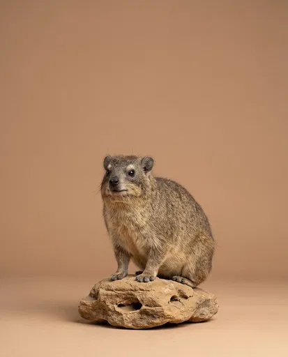 Studio Portrait of Cape Hyrax on Rock