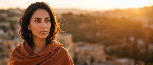 Woman in Golden Hour Sunset Light