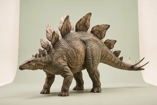 Photorealistic Stegosaurus on Sage Studio Backdrop