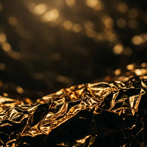 Crumpled Gold Foil Texture with Bokeh