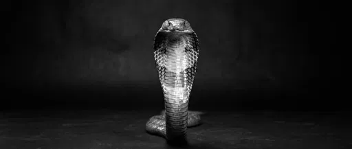 Monochrome King Cobra Studio Portrait