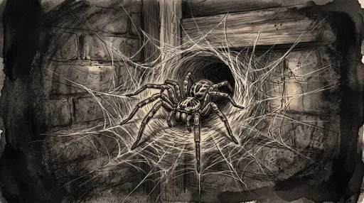 Charcoal Illustration of Funnel Web Spider