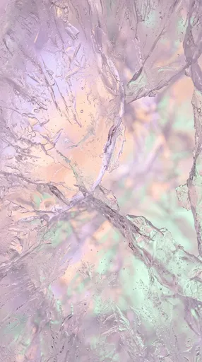 Pastel Holographic Cracked Glacial Ice Texture