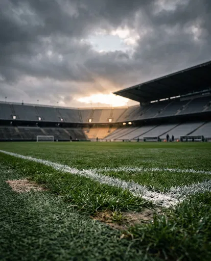 Moody Soccer Stadium Pitch at Sunset