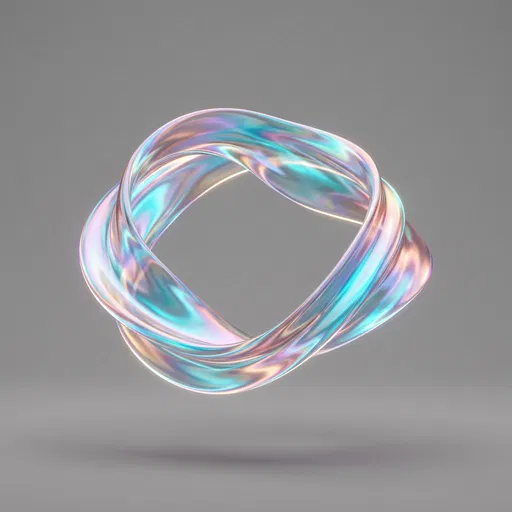 Iridescent Holographic Twisted Ribbon Loop