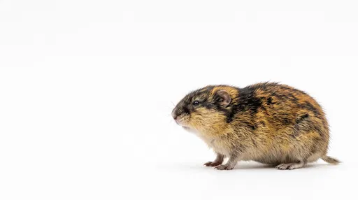 Norway Lemming Profile on White Background