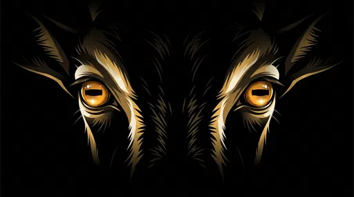 Glowing Golden Goat Eyes Illustration