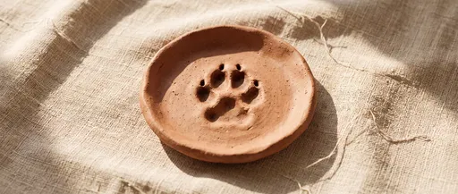 Terracotta Clay Dish With Dog Paw Print