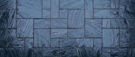 Wet Blue Slate Stone Tile Background