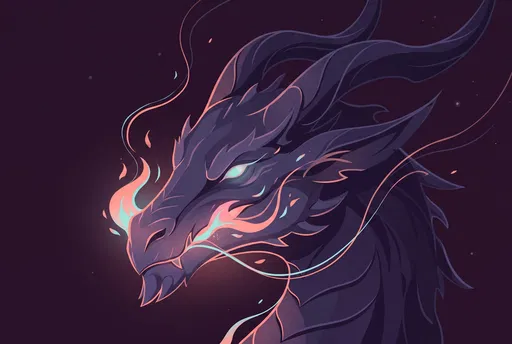 Glowing Spirit Dragon Head Illustration