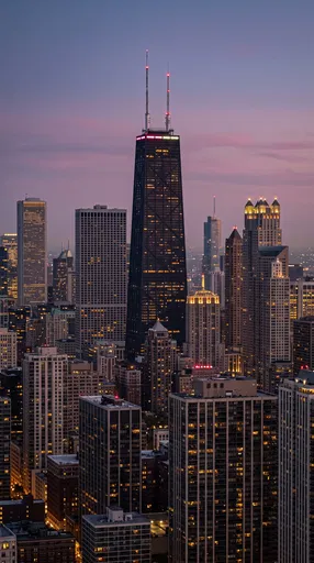 Chicago Northern Skyline at Twilight