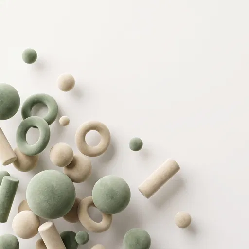 Velvet Sage and Cream Geometric Shapes