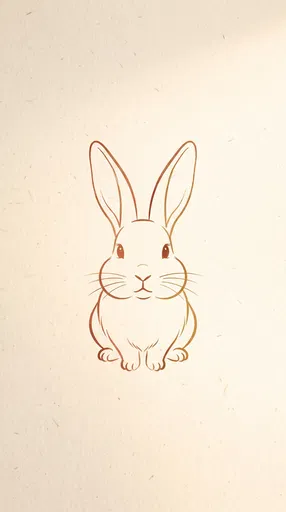 Minimalist Line Art Bunny Illustration